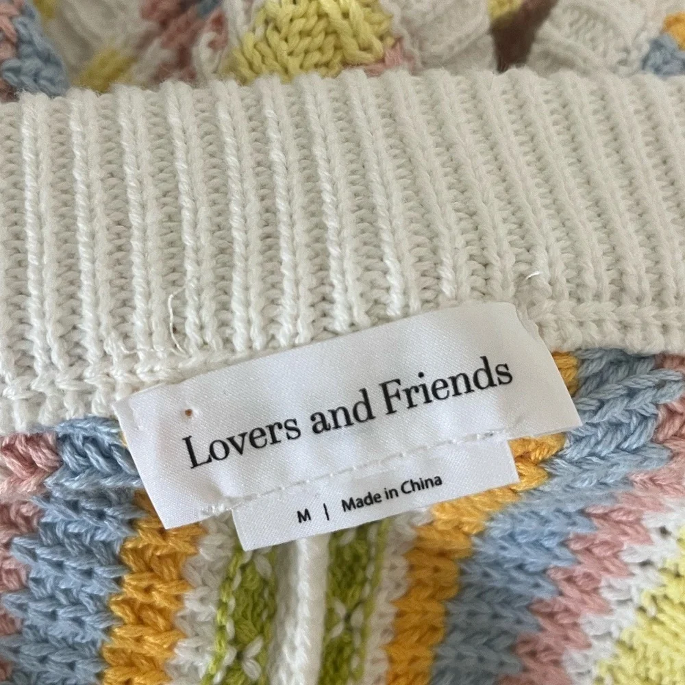 LOVERS AND FRIENDS | Shelly Knit Crochet Short in Light Yellow Multi | Size M - Picture 6 of 8